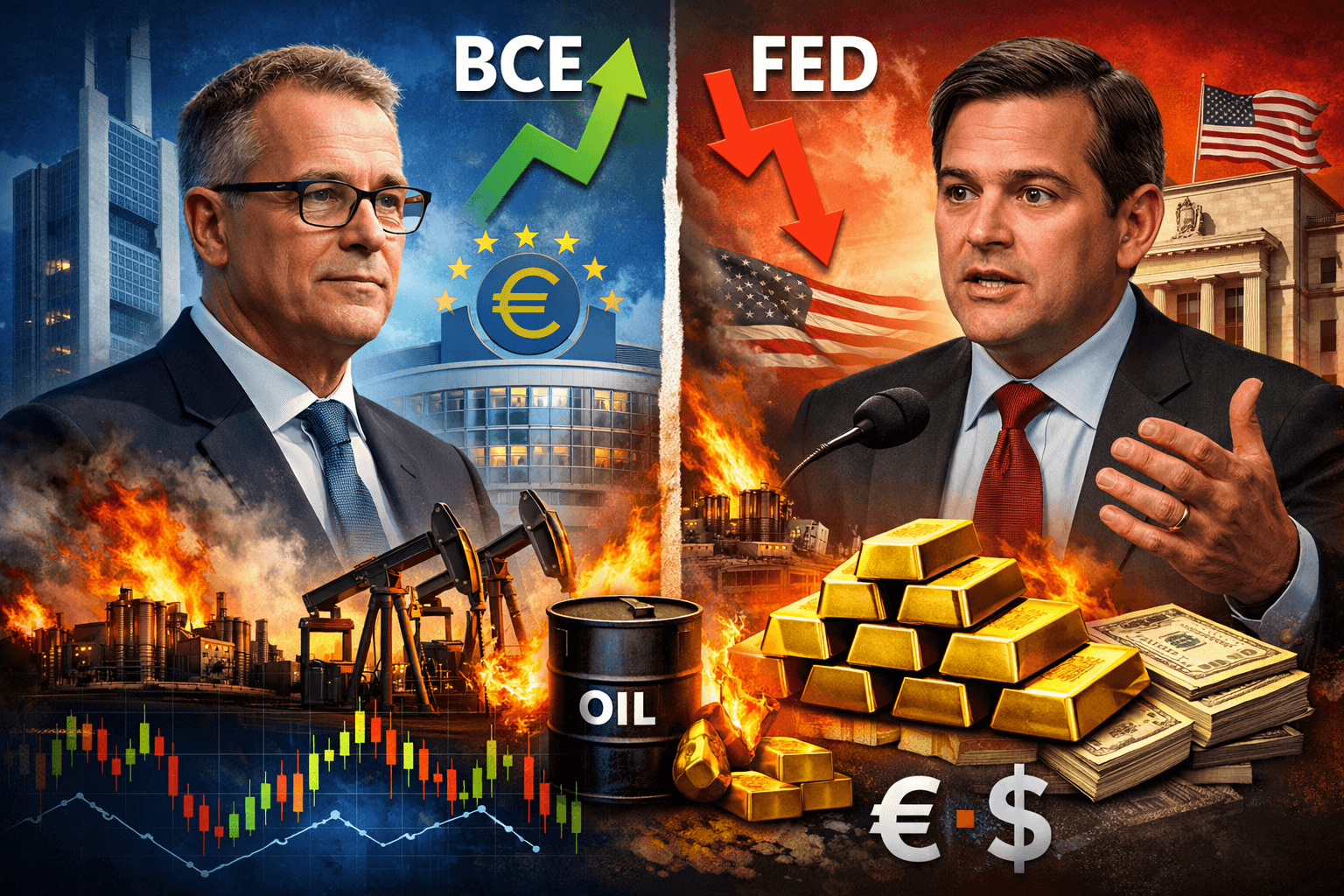 BCE hawkish, Fed dovish : la grande divergence qui redessine le forex (et pourquoi l'or chute en pleine guerre)