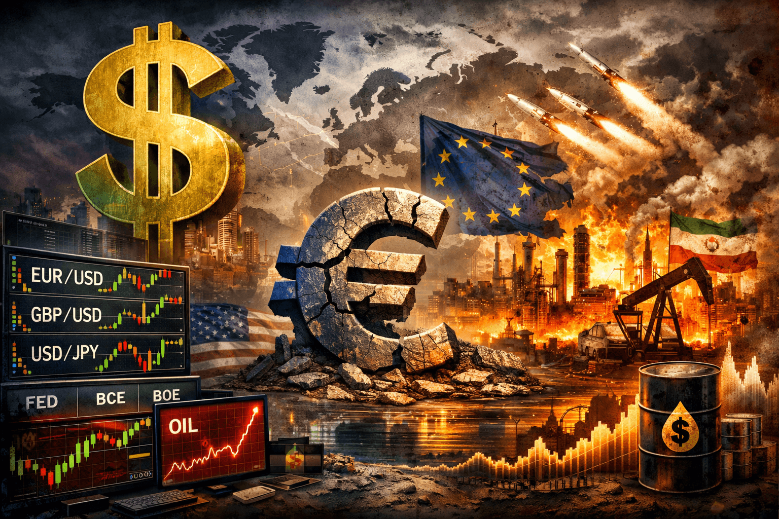 Forex : le dollar reprend le trône, l'Europe glisse vers la stagflation. Décryptage du 25 mars 2026